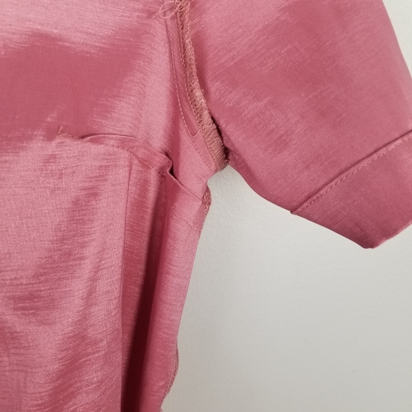 Kimberly Goldson Brianna Pink Satin Ruffle Hem Mini Dress Size XS NWT - Picture 10 of 11